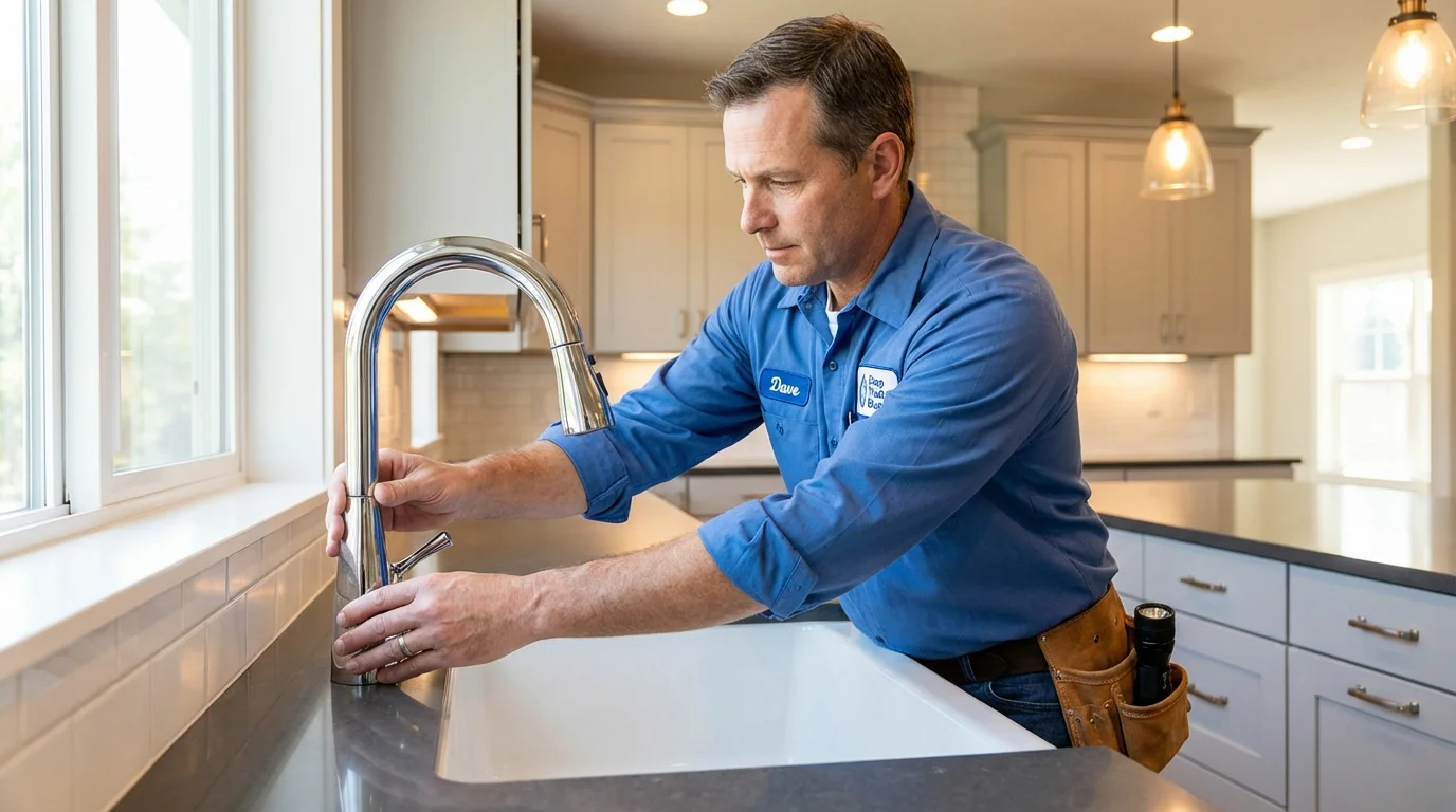 Kitchen faucet installation by Johns Plumbing LLC in Edgerton